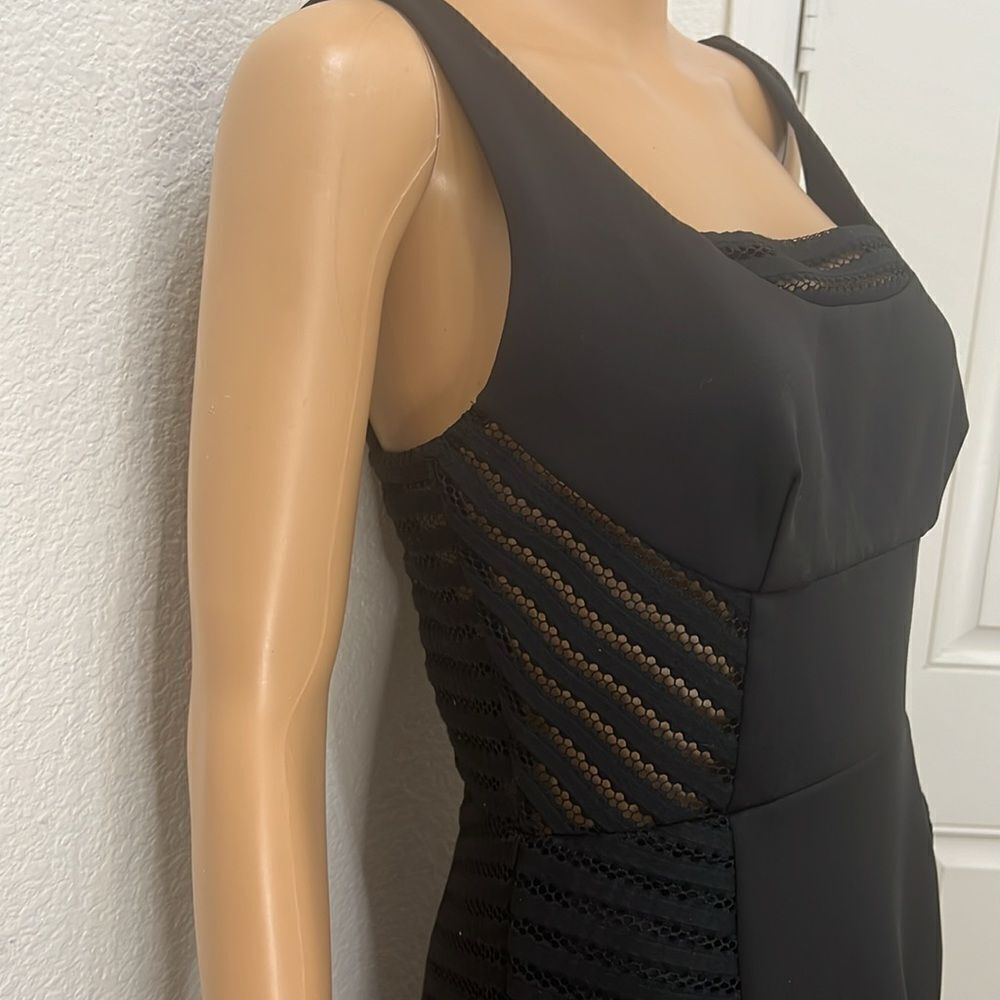 Metaphor Dress Sz Black Scoop Neck Sleeveless Mini Slimming Cutouts Zipper Back - Picture 3 of 11